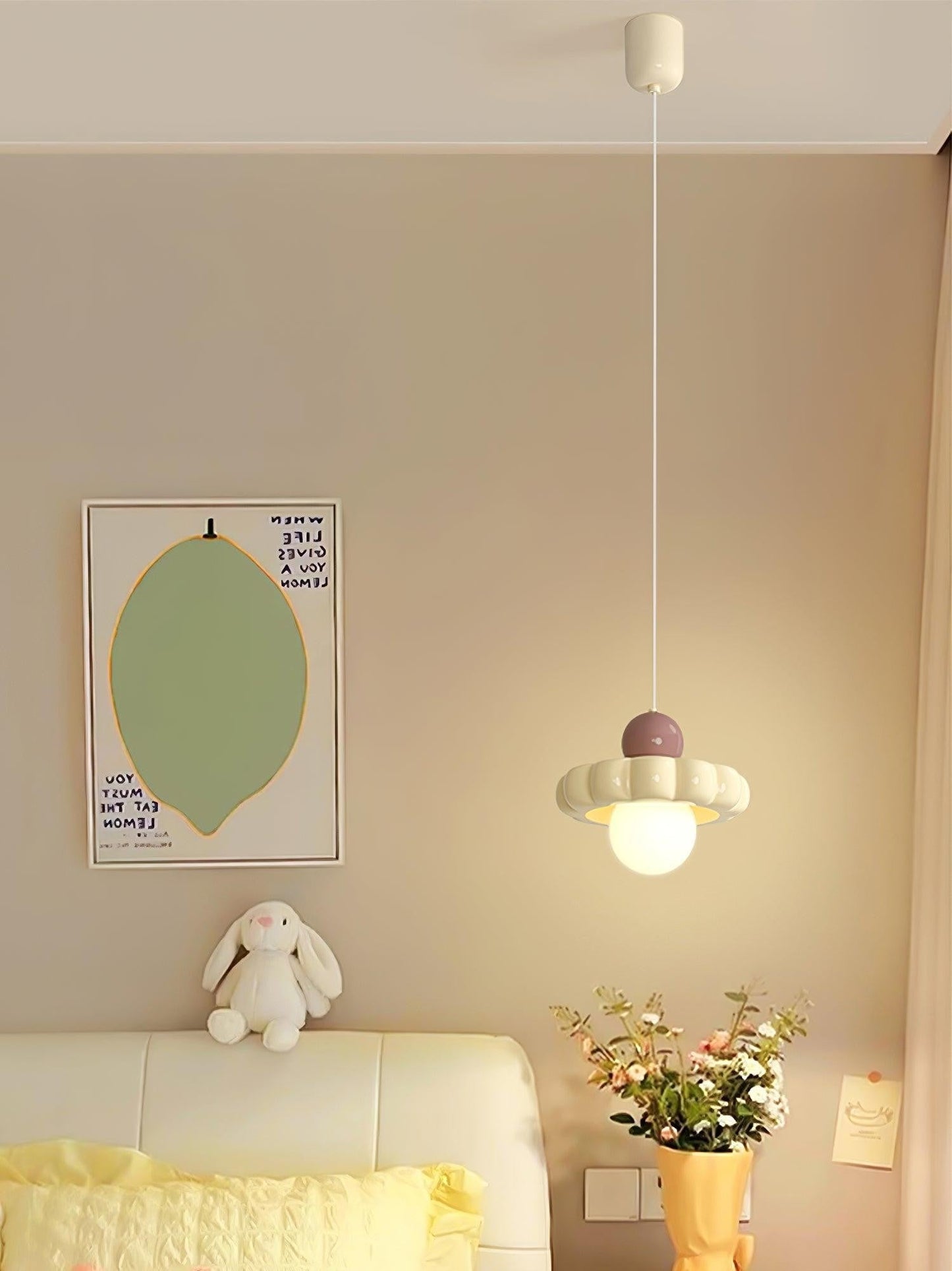 Cream Cloud Woven Pendant Light