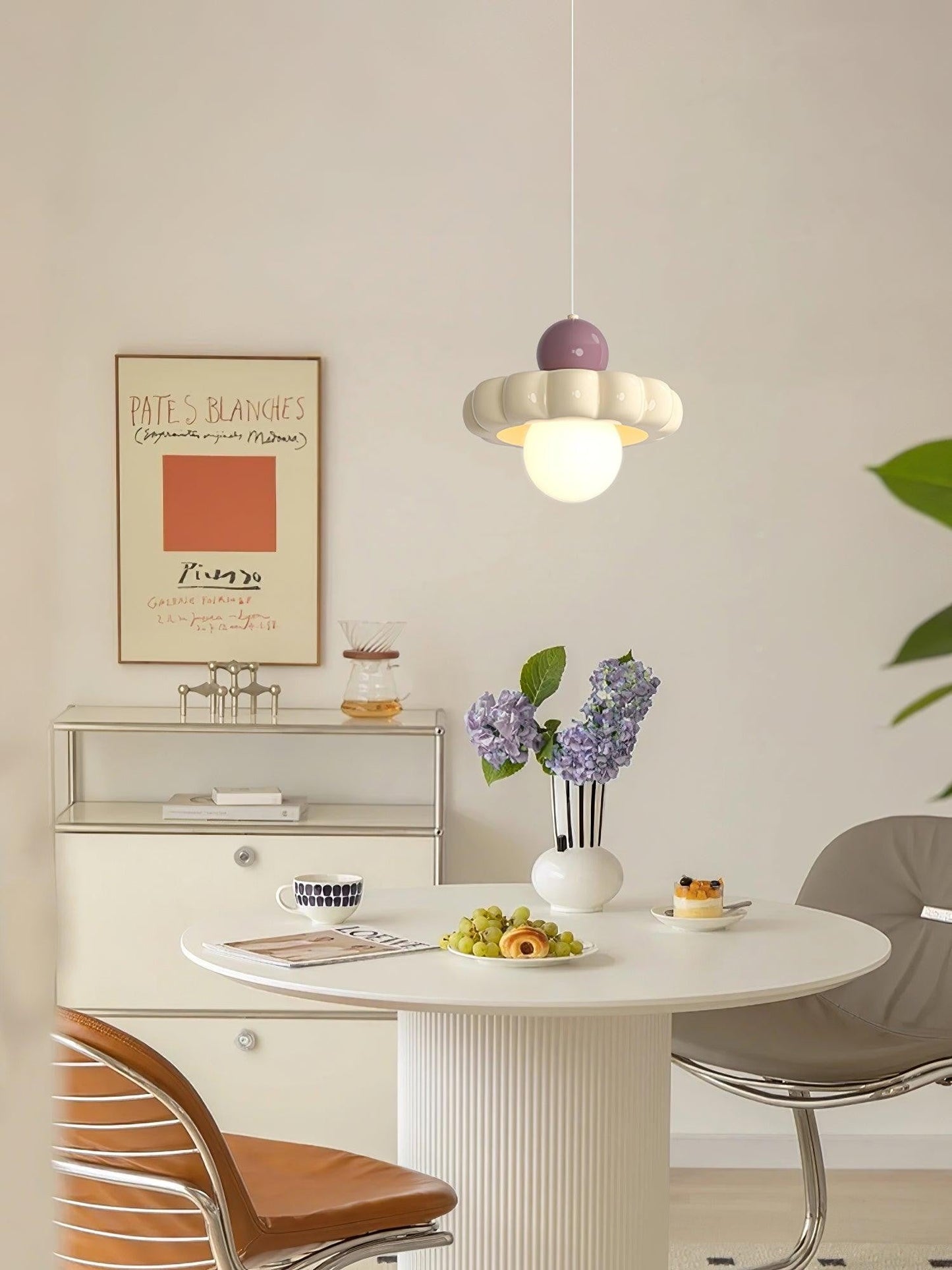 Cream Cloud Woven Pendant Light