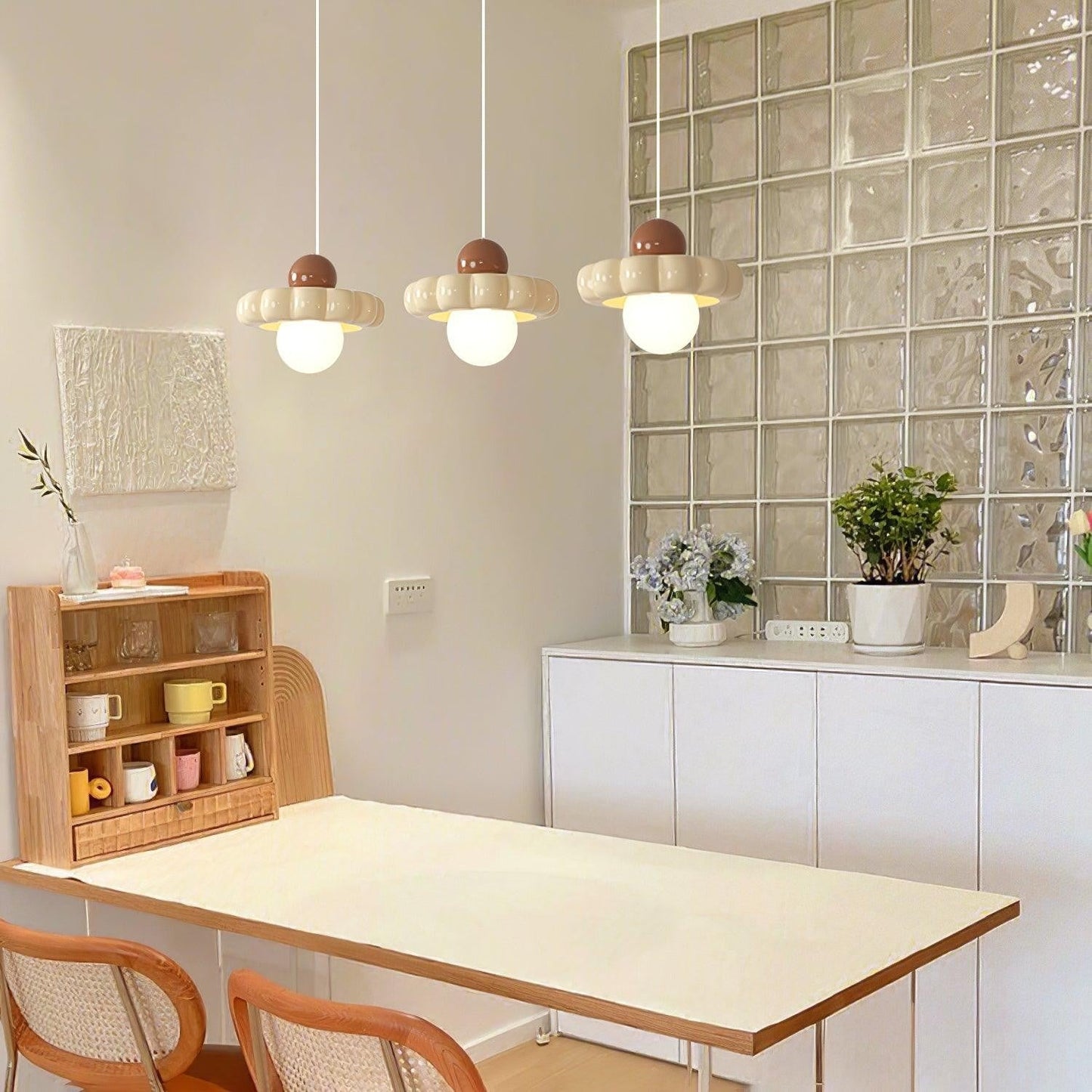 Cream Cloud Woven Pendant Light
