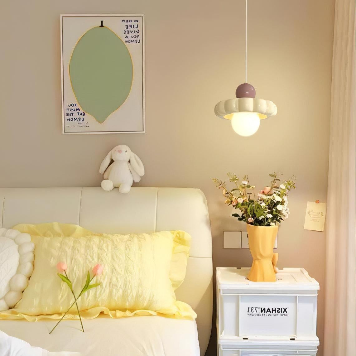Cream Cloud Woven Pendant Light