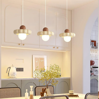 Cream Cloud Woven Pendant Light