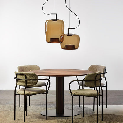Doppelte Sculptural Glass Pendant Light