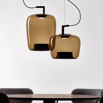 Doppelte Sculptural Glass Pendant Light