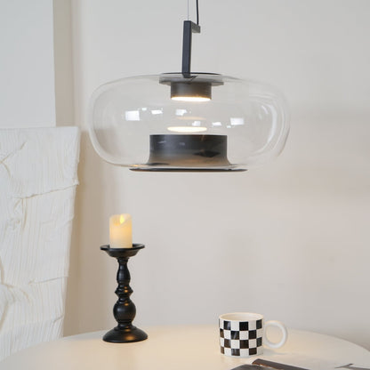 Doppelte Sculptural Glass Pendant Light