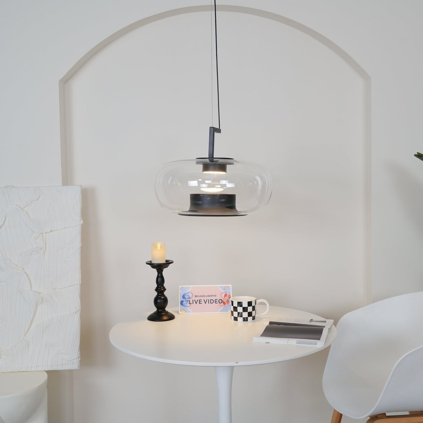 Doppelte Sculptural Glass Pendant Light