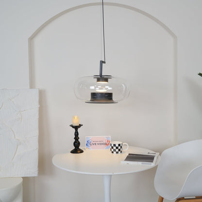 Doppelte Sculptural Glass Pendant Light