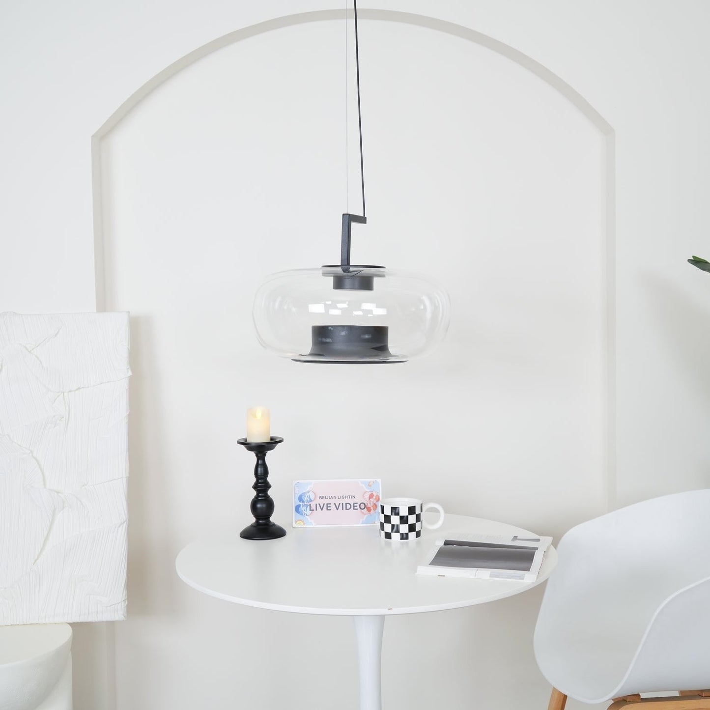 Doppelte Sculptural Glass Pendant Light