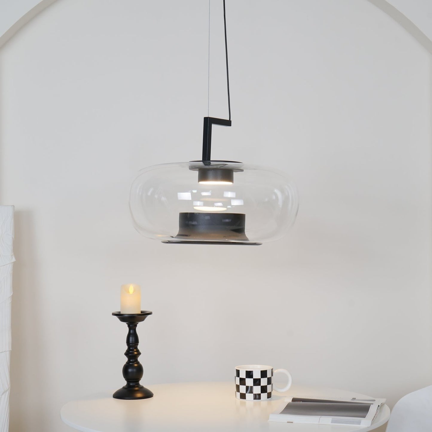 Doppelte Sculptural Glass Pendant Light