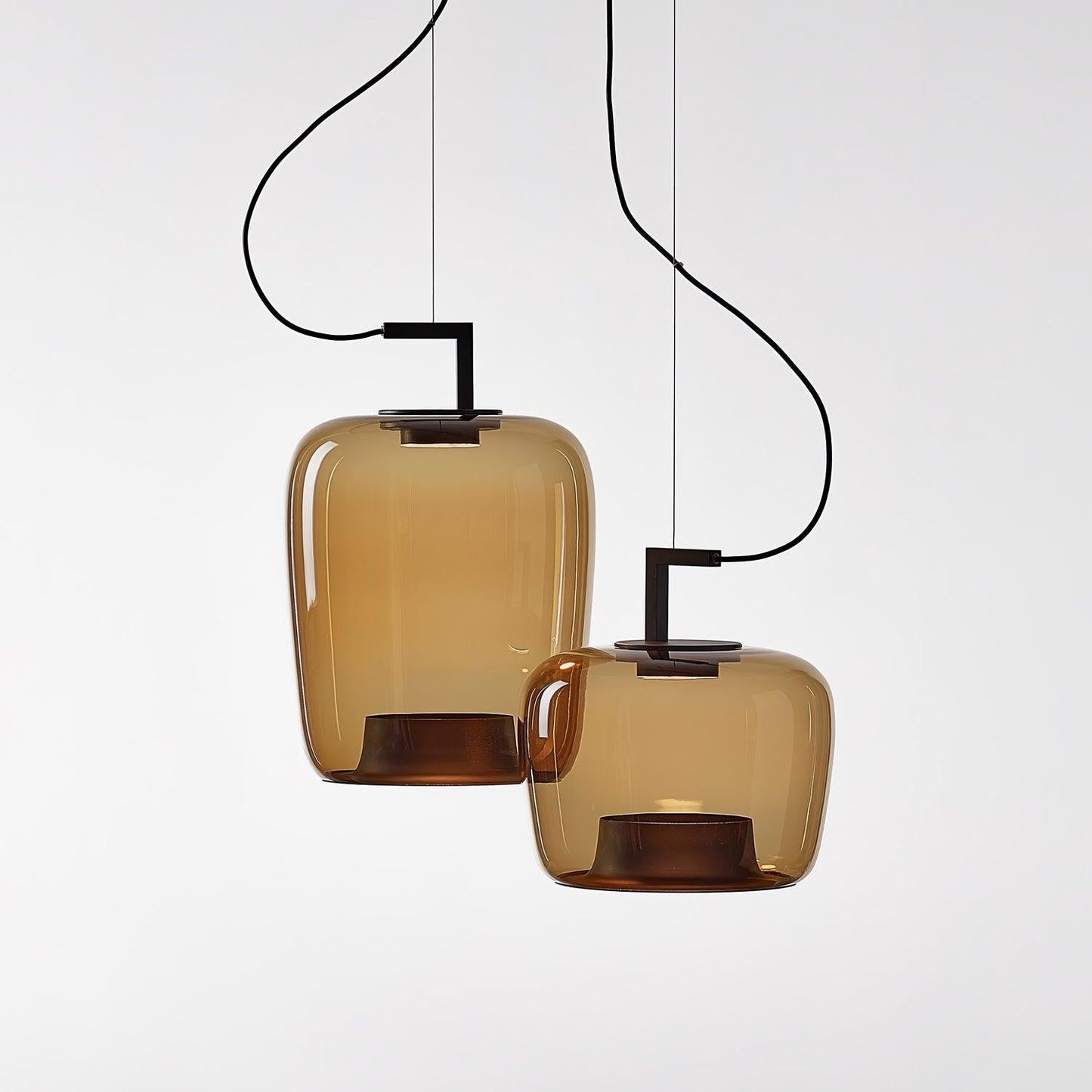 Doppelte Sculptural Glass Pendant Light