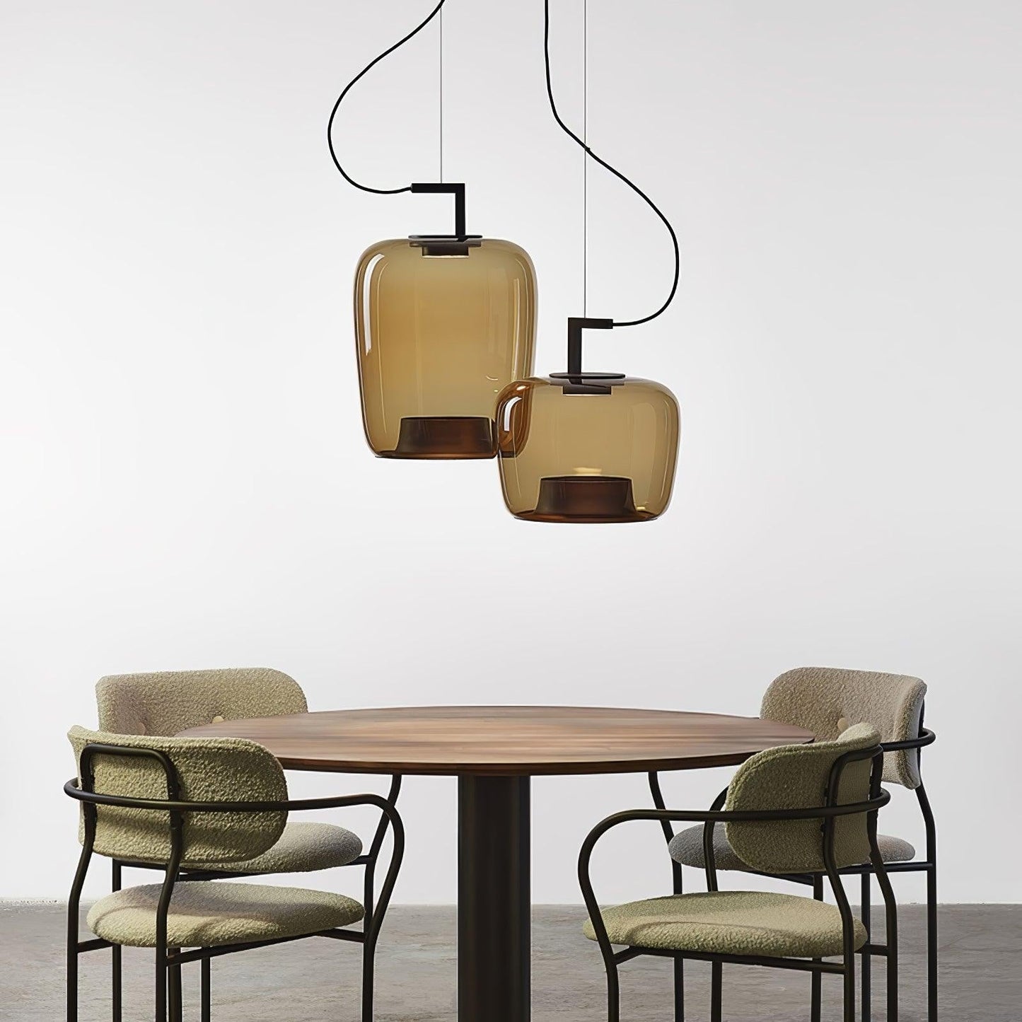 Doppelte Sculptural Glass Pendant Light