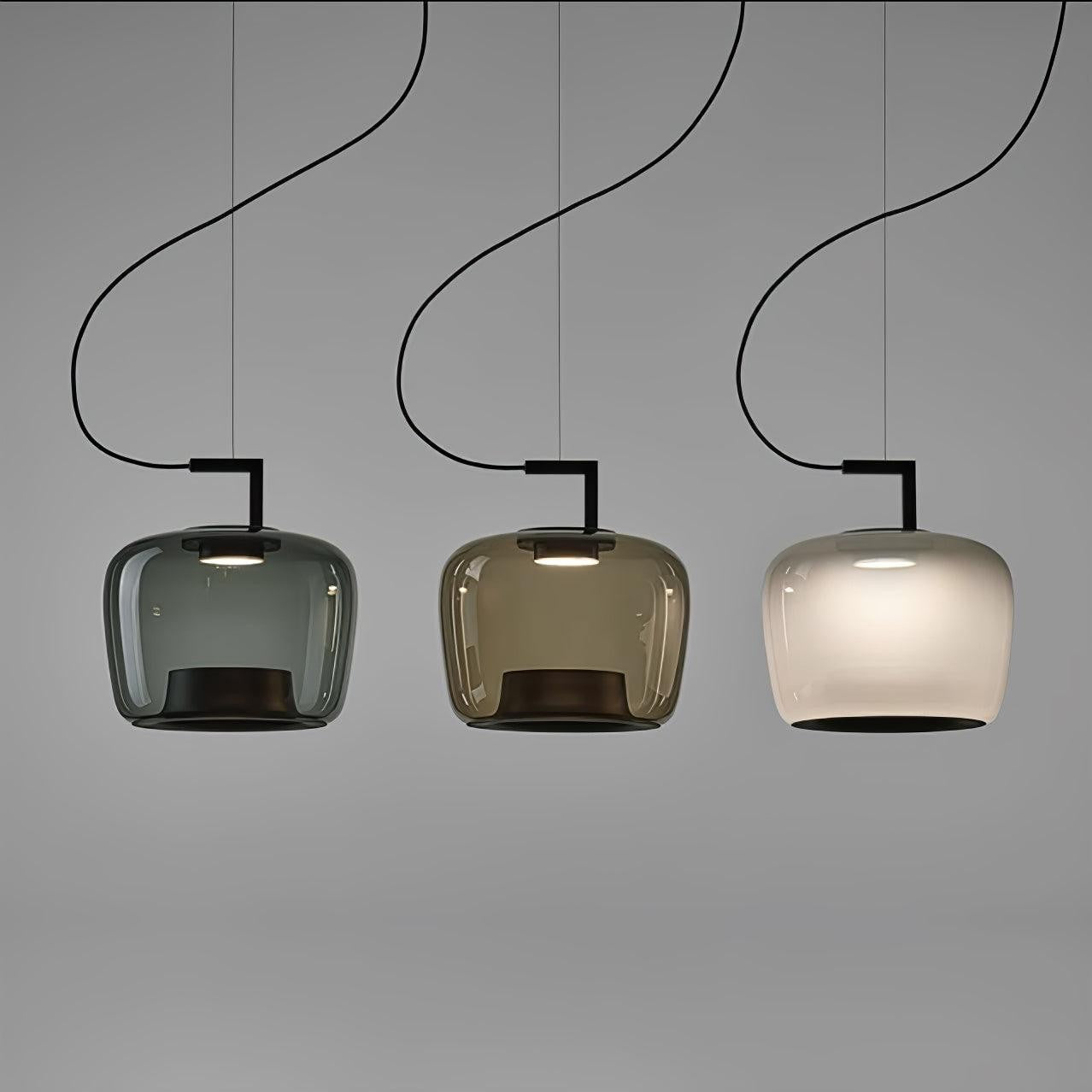 Doppelte Sculptural Glass Pendant Light