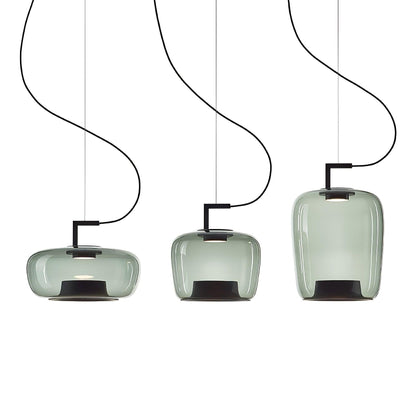 Doppelte Sculptural Glass Pendant Light