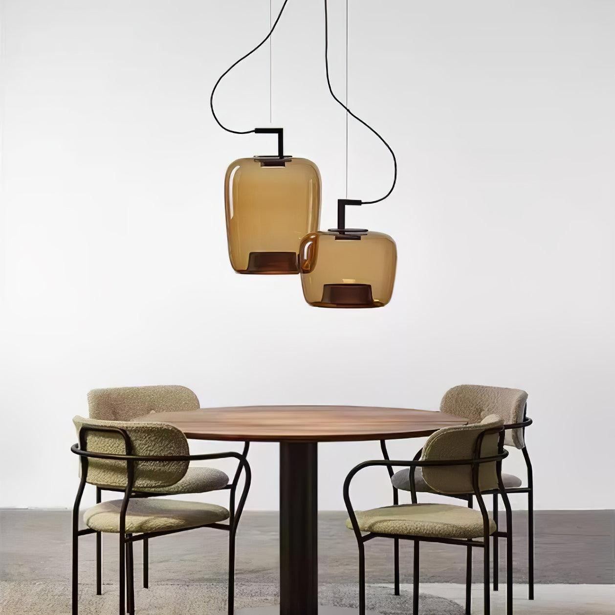 Doppelte Sculptural Glass Pendant Light