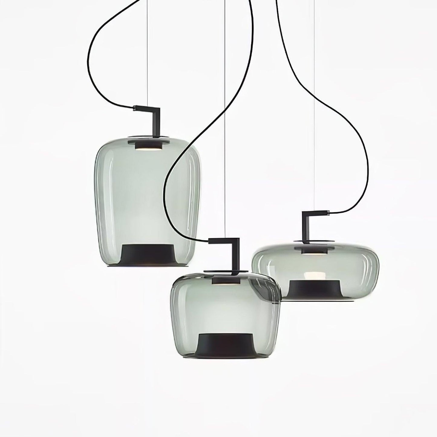 Doppelte Sculptural Glass Pendant Light