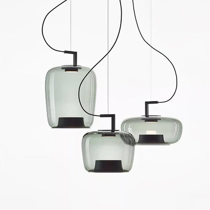 Doppelte Sculptural Glass Pendant Light