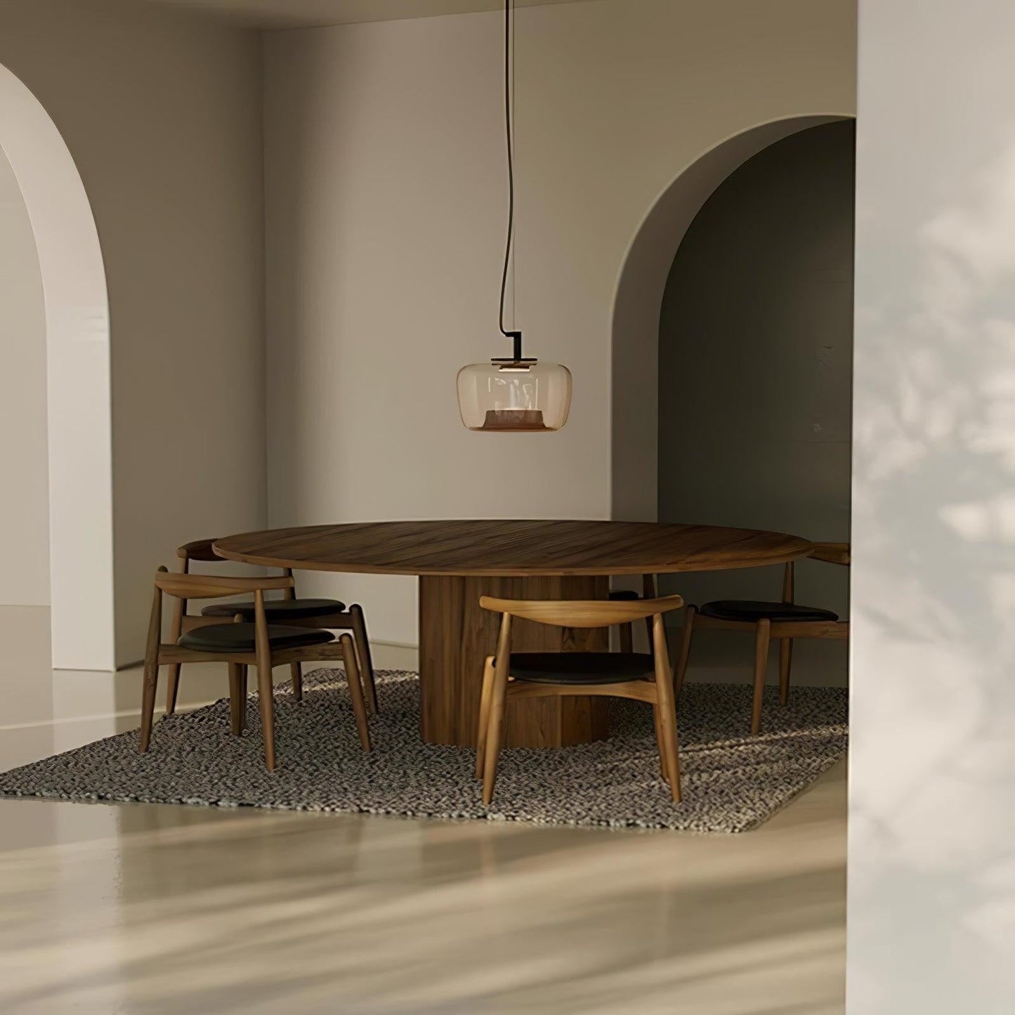 Doppelte Sculptural Glass Pendant Light