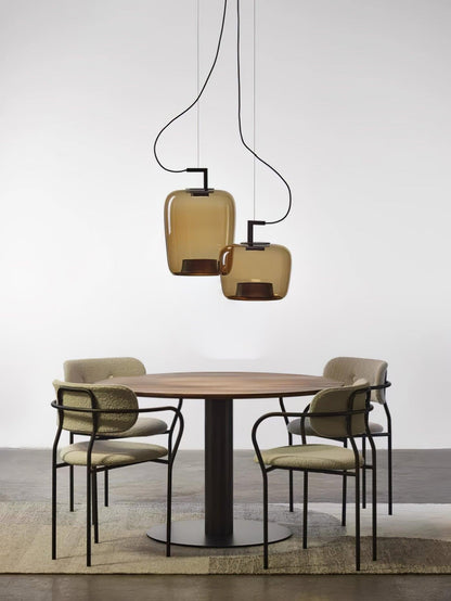 Doppelte Sculptural Glass Pendant Light