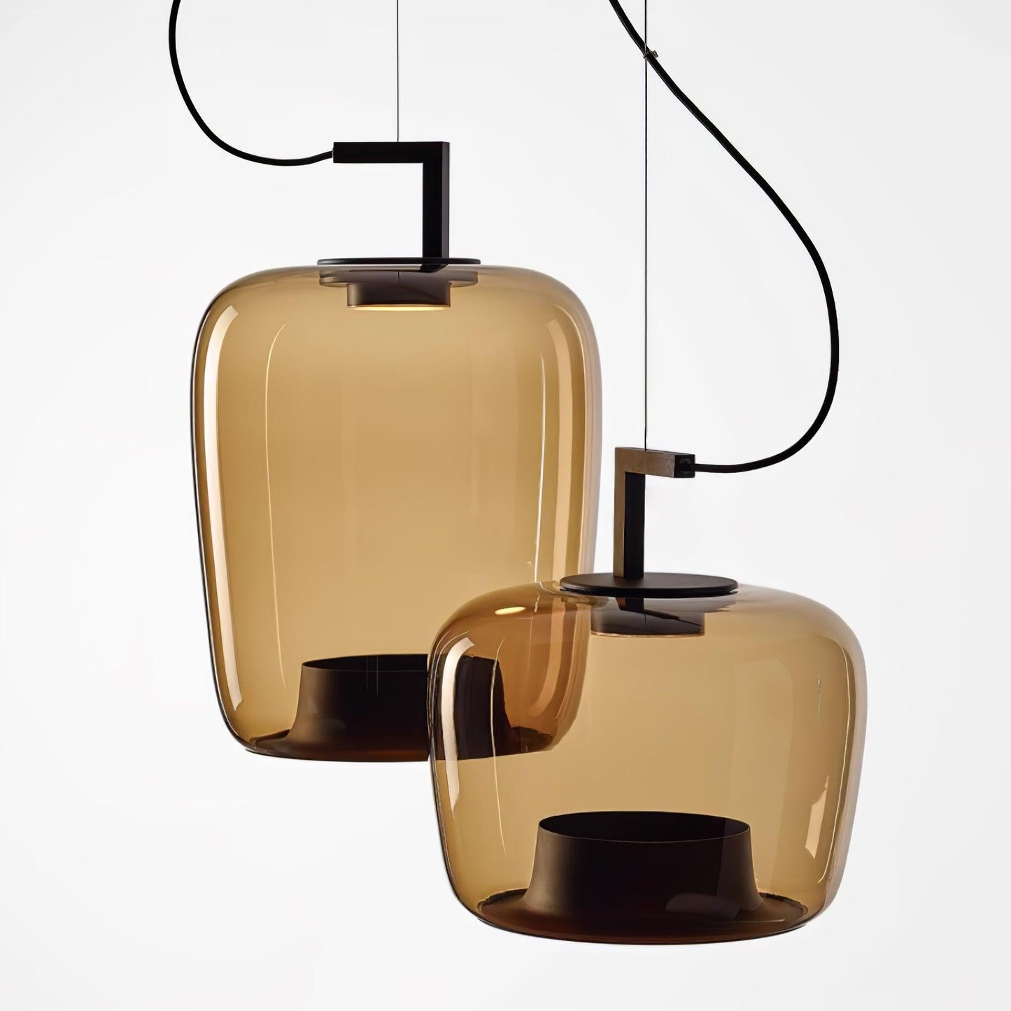 Doppelte Sculptural Glass Pendant Light