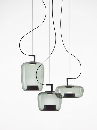 Doppelte Sculptural Glass Pendant Light