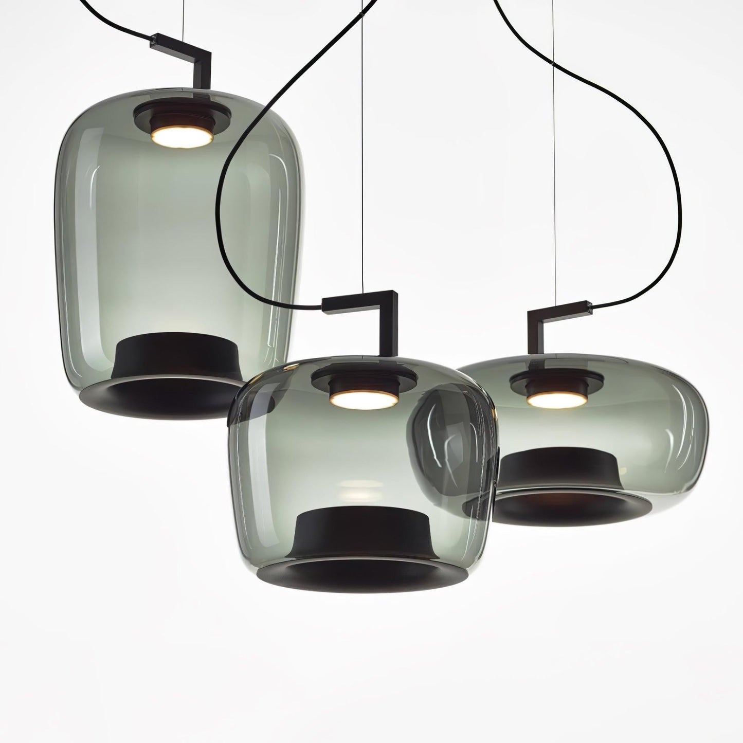 Doppelte Sculptural Glass Pendant Light