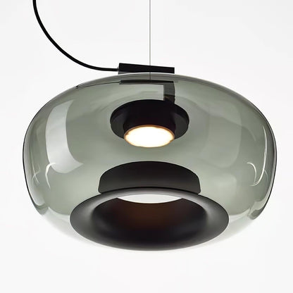 Doppelte Sculptural Glass Pendant Light