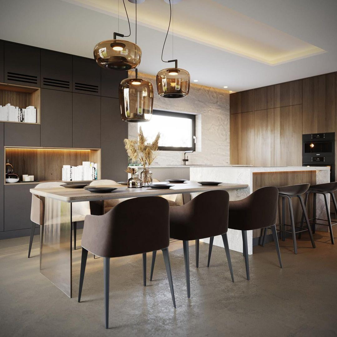 Doppelte Sculptural Glass Pendant Light