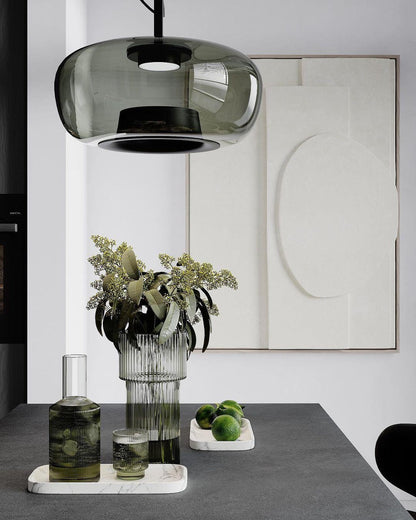 Doppelte Sculptural Glass Pendant Light