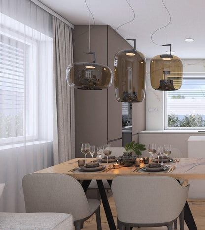 Doppelte Sculptural Glass Pendant Light