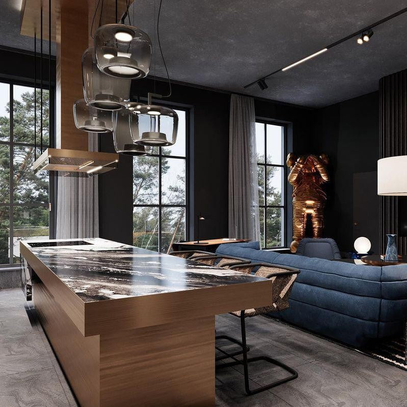 Doppelte Sculptural Glass Pendant Light