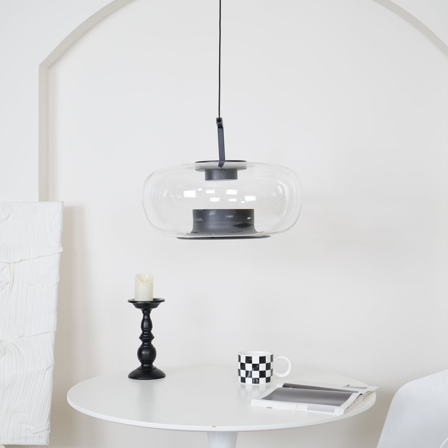 Doppelte Sculptural Glass Pendant Light
