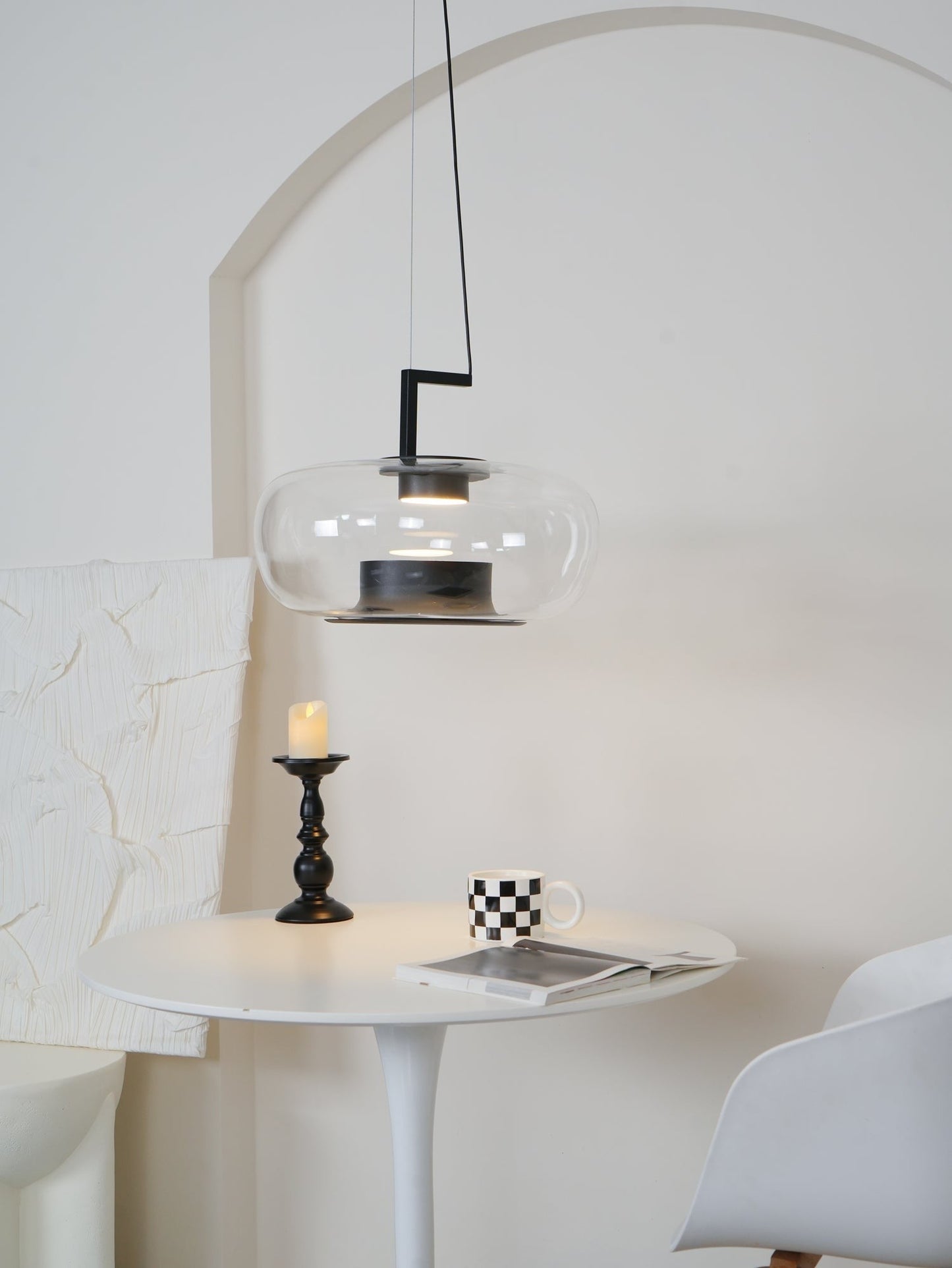 Doppelte Sculptural Glass Pendant Light