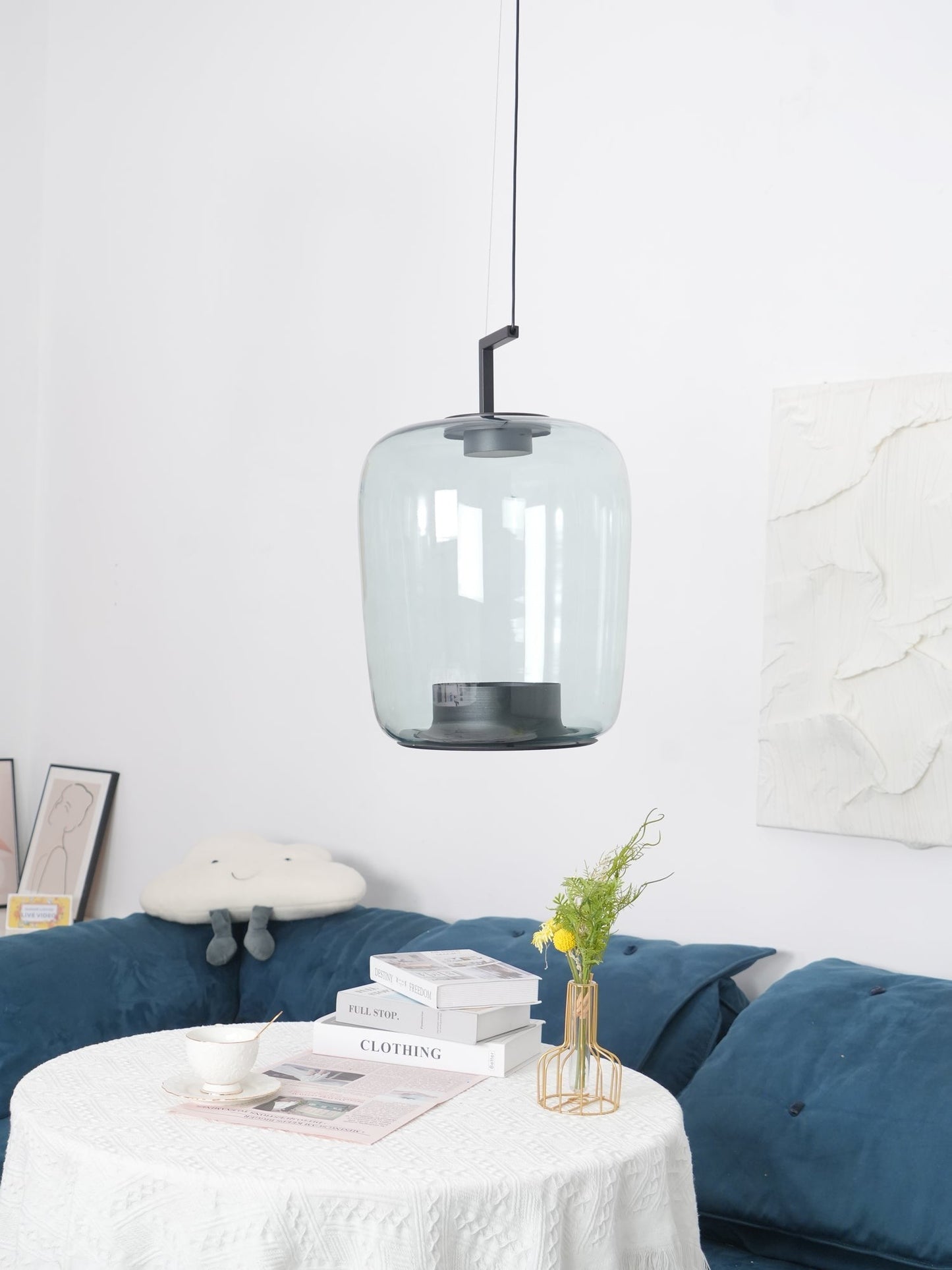 Doppelte Sculptural Glass Pendant Light