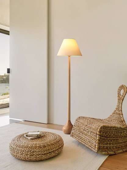 Final Strike Sculpted Wood Floor Lamp