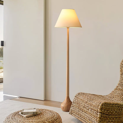 Final Strike Sculpted Wood Floor Lamp