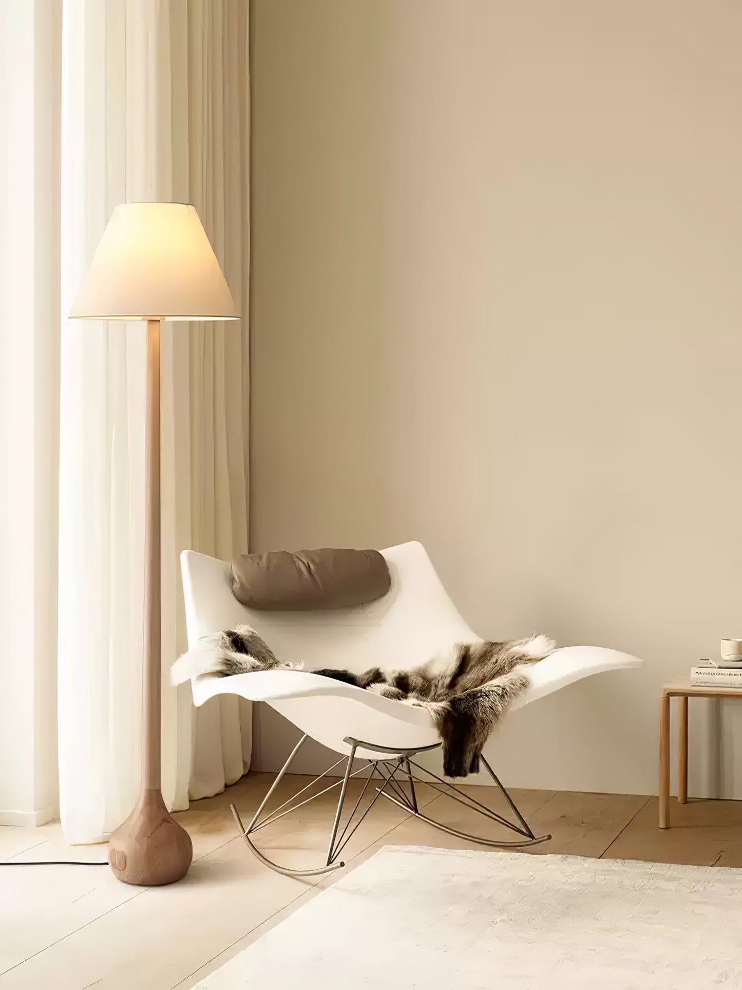 Final Strike Sculpted Wood Floor Lamp