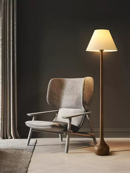 Final Strike Sculpted Wood Floor Lamp