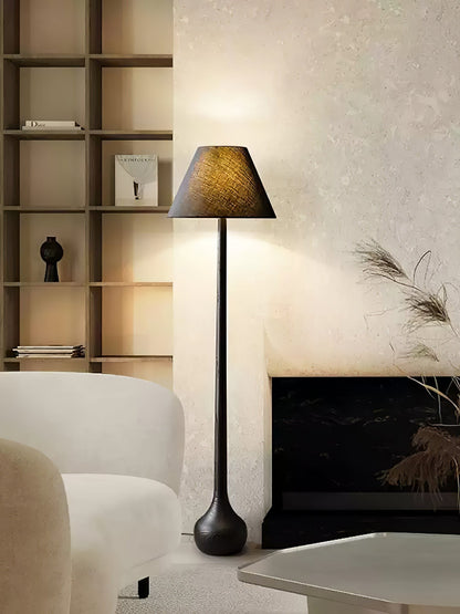 Final Strike Sculpted Wood Floor Lamp