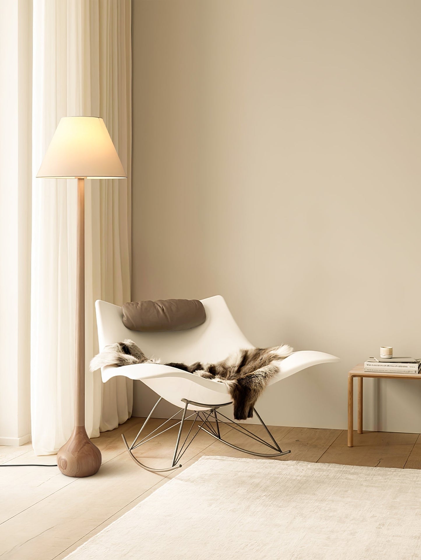 Final Strike Sculpted Wood Floor Lamp