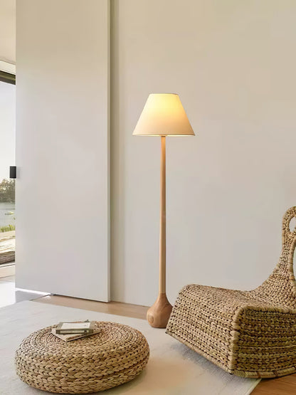 Final Strike Sculpted Wood Floor Lamp