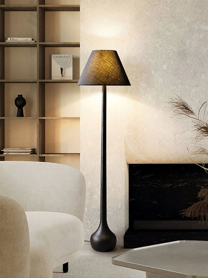 Final Strike Sculpted Wood Floor Lamp