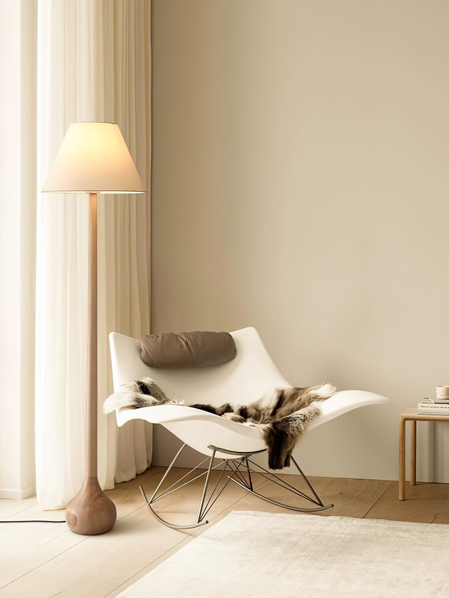 Final Strike Sculpted Wood Floor Lamp