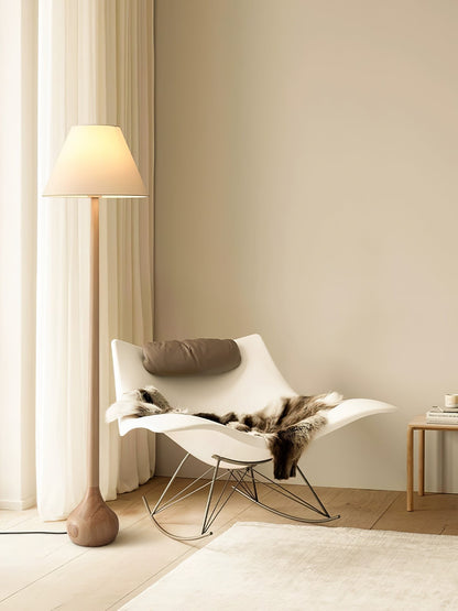 Final Strike Sculpted Wood Floor Lamp