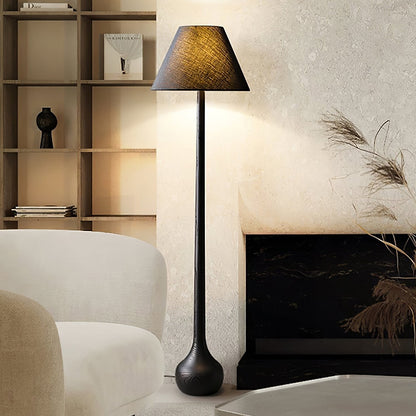 Final Strike Sculpted Wood Floor Lamp