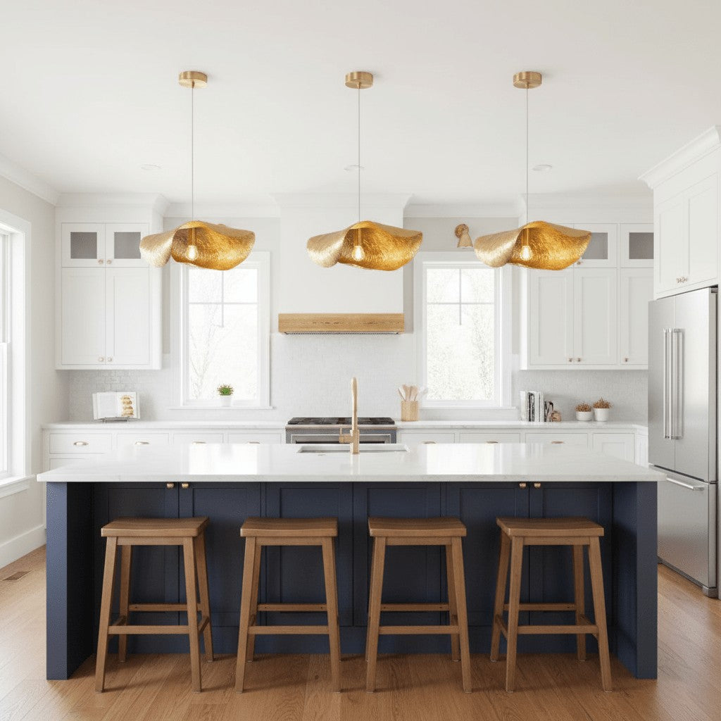 Hammered Brass Statement Pendant Light