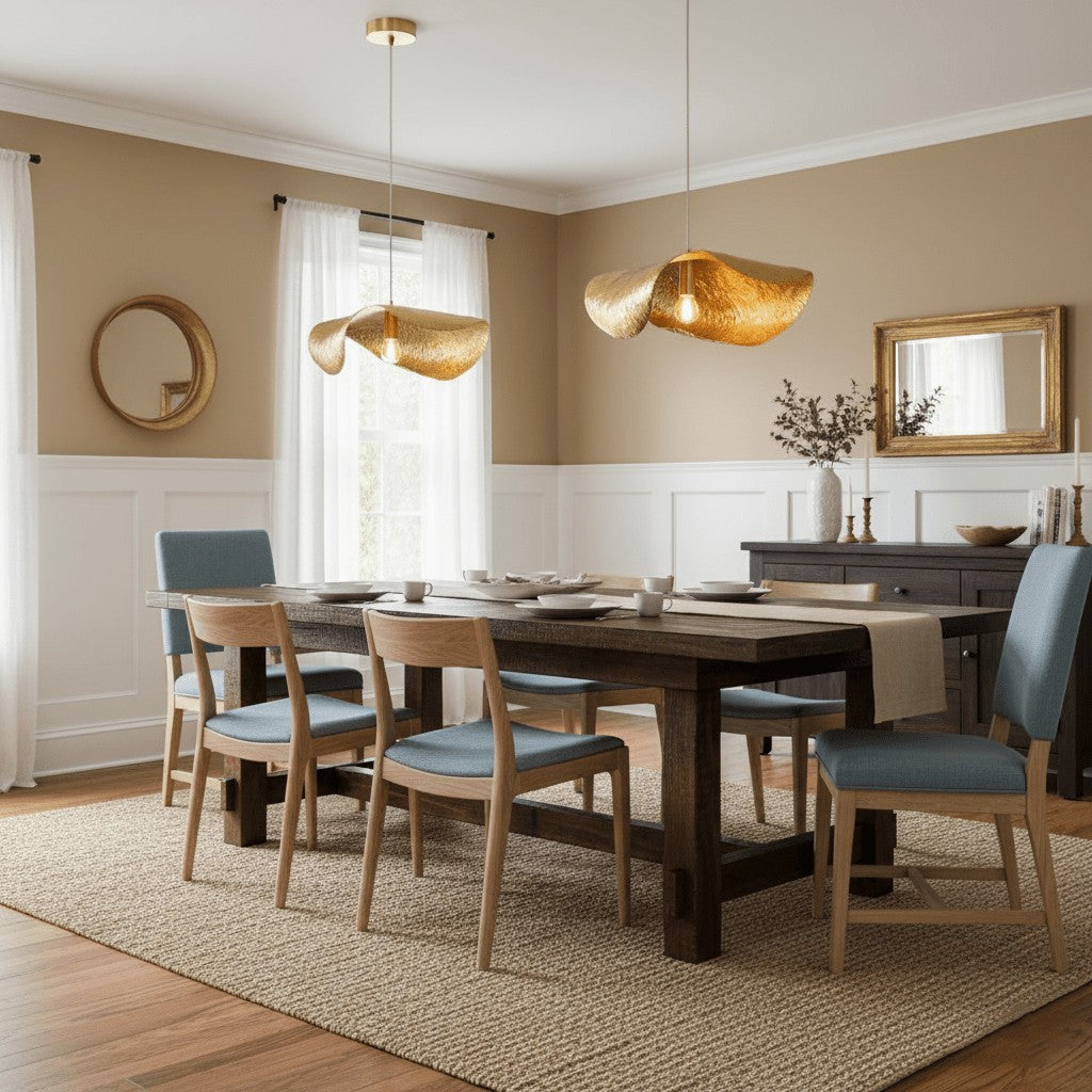 Hammered Brass Statement Pendant Light