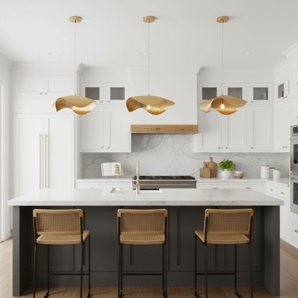 Hammered Brass Statement Pendant Light