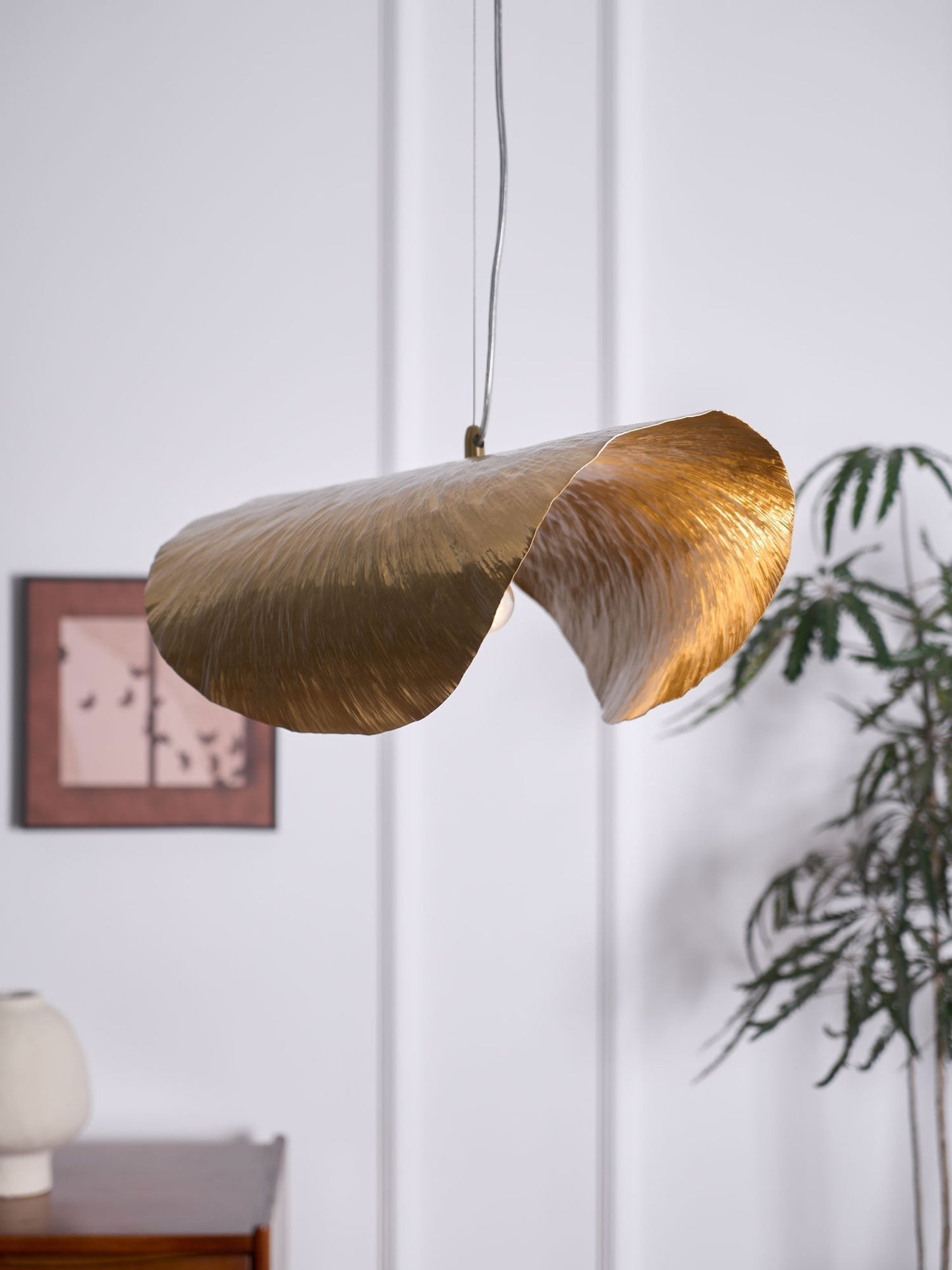 Hammered Brass Statement Pendant Light
