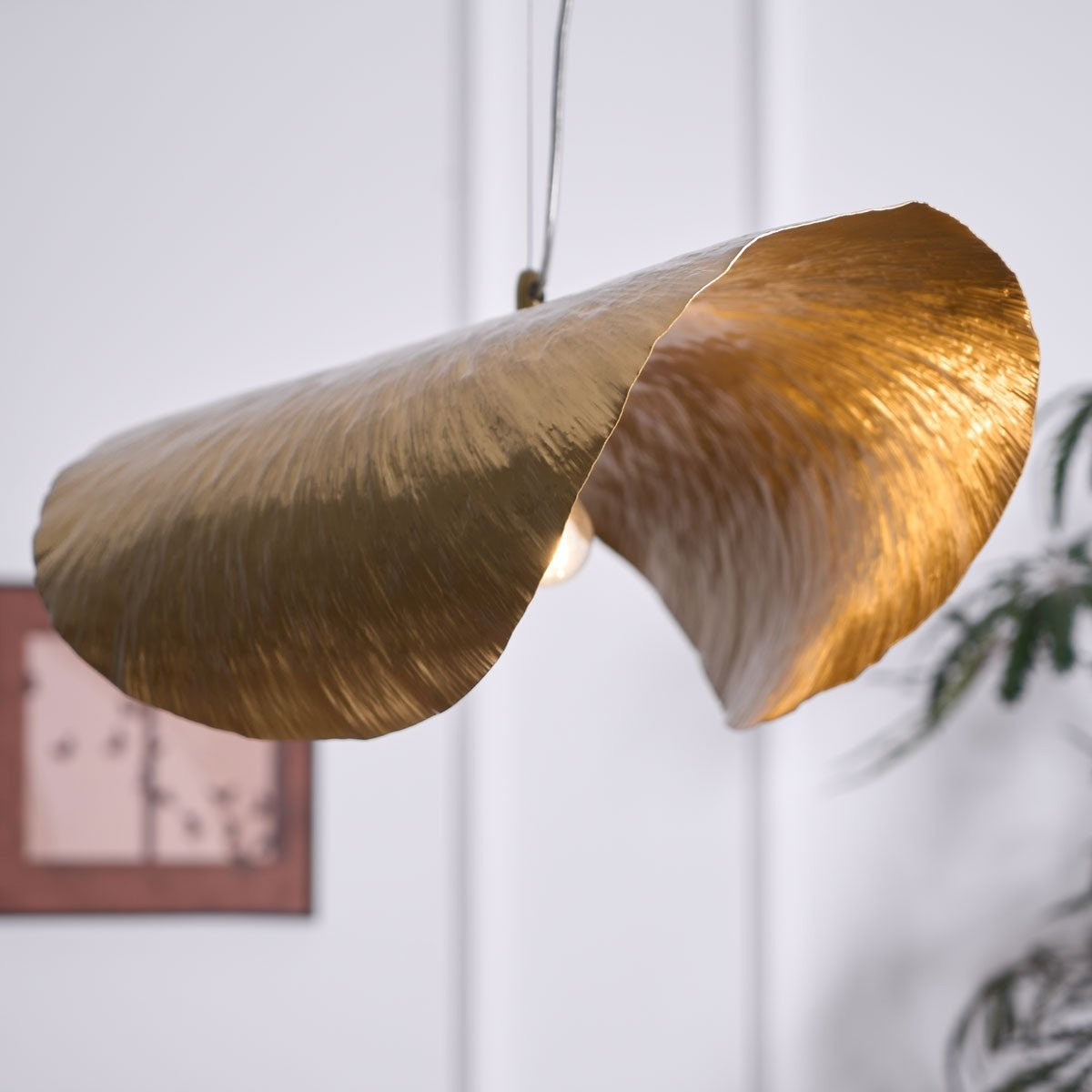 Hammered Brass Statement Pendant Light