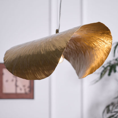 Hammered Brass Statement Pendant Light