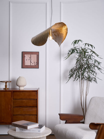 Hammered Brass Statement Pendant Light